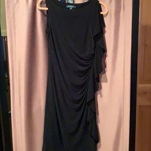 Ralph Lauren Black Rouched Cocktail Dress Size 6